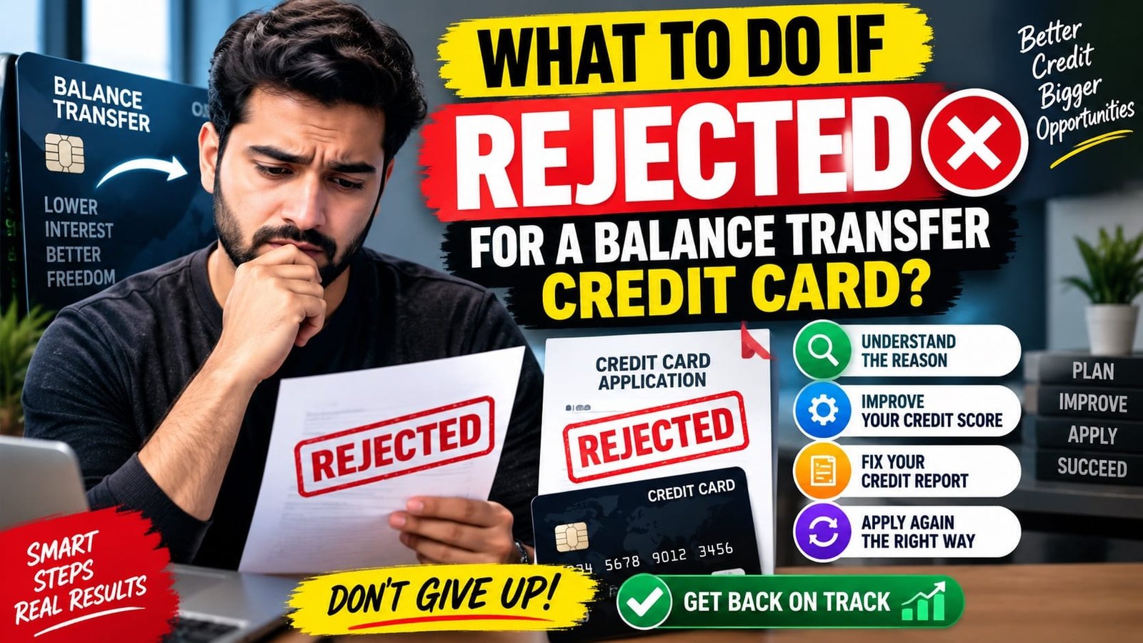 What to do if Rejected for a Balance Transfer Credit Card